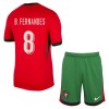 Original Trikotsatz Portugal B. Fernandes 8 Heimtrikot EURO 2024 Für Kinder